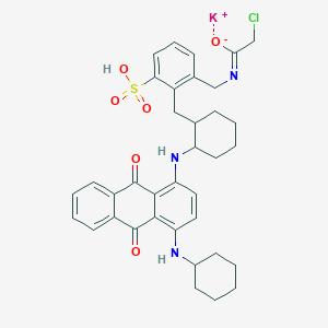 Benzenesulfonic acid, [[(chloroacetyl)amino]methyl][[2-[[4-(cyclohexylamino)-9,10-dihydro-9,10-dioxo-1-anthracenyl]amino]cyclohexyl]methyl]-, monopotassium salt