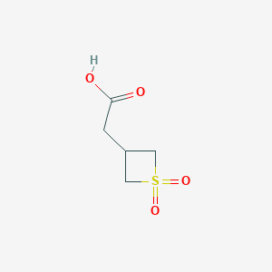 molecular formula C5H8O4S B1444075 2-(1,1-Dioxidothietan-3-yl)acetic acid CAS No. 1394319-63-1