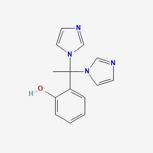 molecular formula C14H14N4O B14440768 2-[1,1-Di(1H-imidazol-1-yl)ethyl]phenol CAS No. 74402-80-5