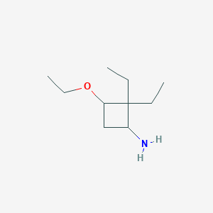 molecular formula C10H21NO B1444079 3-乙氧基-2,2-二乙基环丁烷-1-胺 CAS No. 1376012-21-3