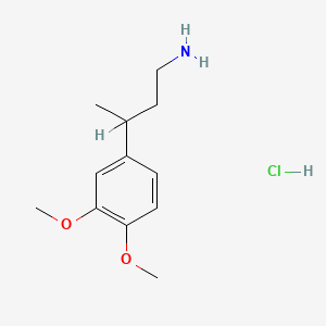 molecular formula C12H20ClNO2 B14440796 3-(3,4-Dimethoxyphenyl)butylamine hydrochloride CAS No. 73758-45-9