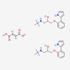 molecular formula C38H52N4O8 B14440817 2-(2-(3-tert-Butylamino-2-hydroxypropoxy)-phenyl)-pyrrol-fumarat [German] CAS No. 74303-06-3