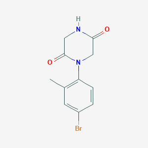 molecular formula C11H11BrN2O2 B1444088 1-(4-Bromo-2-methylphenyl)piperazine-2,5-dione CAS No. 1486833-31-1