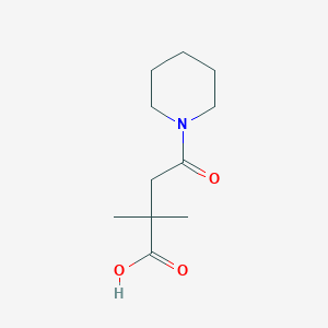 molecular formula C11H19NO3 B1444091 2,2-二甲基-4-氧代-4-哌啶-1-基丁酸 CAS No. 948883-24-7