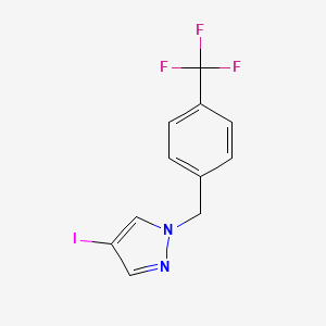 molecular formula C11H8F3IN2 B1444097 4-Iodo-1-(4-trifluoromethylbenzyl)-1H-pyrazole CAS No. 1485523-65-6