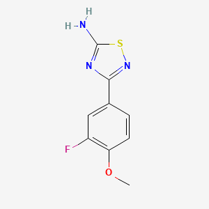 molecular formula C9H8FN3OS B1444099 3-(3-Fluoro-4-methoxyphenyl)-1,2,4-thiadiazol-5-amine CAS No. 1482000-91-8