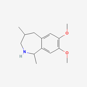 molecular formula C14H21NO2 B1444101 7,8-ジメトキシ-1,4-ジメチル-2,3,4,5-テトラヒドロ-1H-2-ベンザゼピン CAS No. 1423033-76-4