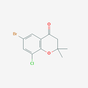 molecular formula C11H10BrClO2 B1444102 6-溴-8-氯-2,2-二甲基-3,4-二氢-2H-1-苯并吡喃-4-酮 CAS No. 1342961-29-8