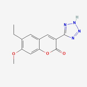 2H-1-Benzopyran-2-one, 6-ethyl-7-methoxy-3-(1H-tetrazol-5-yl)-