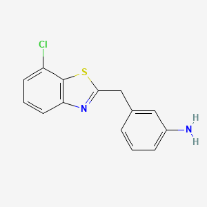 molecular formula C14H11ClN2S B1444113 3-[(7-Chloro-1,3-benzothiazol-2-yl)methyl]aniline CAS No. 1467309-43-8