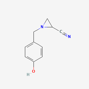 1-[(4-Hydroxyphenyl)methyl]aziridine-2-carbonitrile