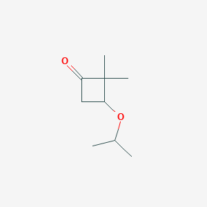 molecular formula C9H16O2 B1444117 2,2-二甲基-3-(丙-2-氧基)环丁-1-酮 CAS No. 1539417-15-6