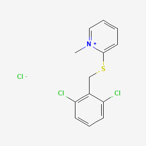 molecular formula C13H12Cl3NS B14441189 2-{[(2,6-Dichlorophenyl)methyl]sulfanyl}-1-methylpyridin-1-ium chloride CAS No. 77148-67-5