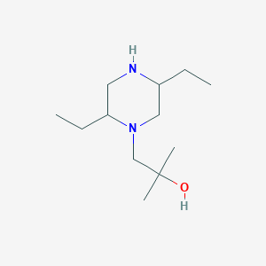 molecular formula C12H26N2O B1444124 1-(2,5-二乙基哌嗪-1-基)-2-甲基丙烷-2-醇 CAS No. 1492369-56-8