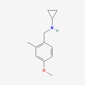 molecular formula C12H17NO B1444132 Cyclopropyl-(4-methoxy-2-methylbenzyl)-amine CAS No. 1085524-30-6