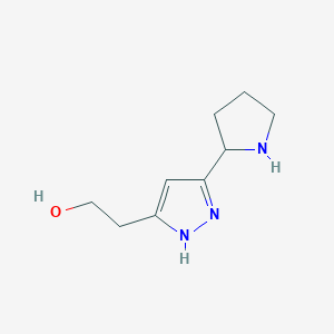 molecular formula C9H15N3O B1444138 2-(5-Pyrrolidin-2-yl-2H-pyrazol-3-yl)-ethanol CAS No. 1401561-06-5