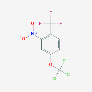 molecular formula C8H3Cl3F3NO3 B1444143 2-Nitro-4-(trichloromethoxy)-1-(trifluoromethyl)benzene CAS No. 1417568-09-2