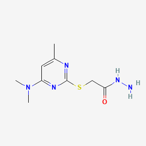 Acetic acid, ((4-(dimethylamino)-6-methyl-2-pyrimidinyl)thio)-, hydrazide