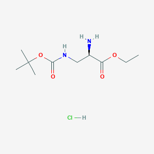molecular formula C10H21ClN2O4 B1444145 (R)-2-氨基-3-((叔丁氧羰基)氨基)丙酸乙酯盐酸盐 CAS No. 1384268-52-3