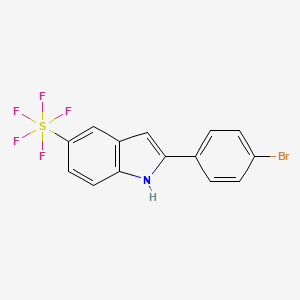 molecular formula C14H9BrF5NS B1444150 2-(4-Bromphenyl)-5-Pentafluorsulfanyl-1H-Indol CAS No. 1394319-46-0