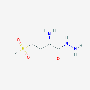 molecular formula C5H13N3O3S B14441515 Butanoic acid, 2-amino-4-(methylsulfonyl)-, hydrazide, (S)- CAS No. 79162-31-5