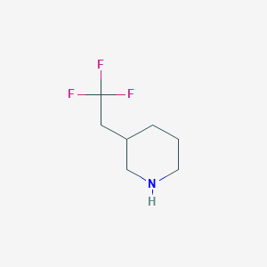 molecular formula C7H12F3N B1444160 3-(2,2,2-三氟乙基)哌啶 CAS No. 1368342-91-9