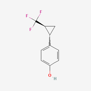 molecular formula C10H9F3O B1444161 (+/-)-4-(trans-2-(Trifluoromethyl)cyclopropyl)phenol CAS No. 1416432-54-6