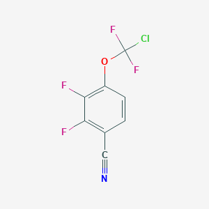 molecular formula C8H2ClF4NO B1444162 4-[Chloro(difluoro)methoxy]-2,3-difluoro-benzonitrile CAS No. 1404194-86-0