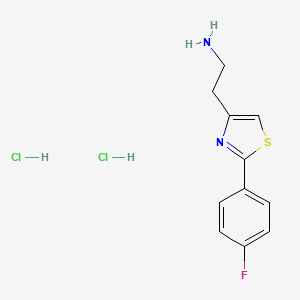 molecular formula C11H13Cl2FN2S B1444163 2-[2-(4-Fluorophenyl)-1,3-thiazol-4-yl]ethan-1-amine dihydrochloride CAS No. 1423029-27-9