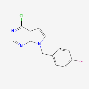 molecular formula C13H9ClFN3 B1444169 7-(4-Fluorobenzyl)-4-chloro-7H-pyrrolo[2,3-D]pyrimidine CAS No. 1380310-99-5