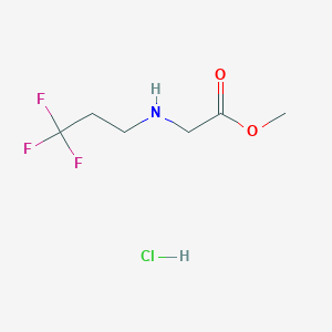 molecular formula C6H11ClF3NO2 B1444173 Methyl 2-[(3,3,3-trifluoropropyl)amino]acetate hydrochloride CAS No. 1384430-82-3