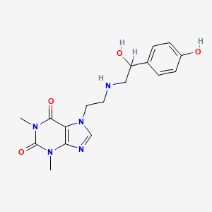 molecular formula C17H21N5O4 B14441744 7-(2-((2-Hydroxy-2-(p-hydroxyphenyl)ethyl)amino)ethyl)theophylline CAS No. 73908-76-6