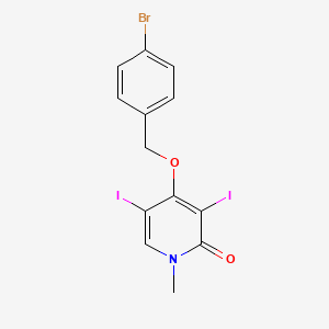 4-[(4-Bromophenyl)methoxy]-3,5-diiodo-1-methylpyridin-2(1H)-one