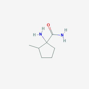 molecular formula C7H14N2O B1444193 1-Amino-2-methylcyclopentane-1-carboxamide CAS No. 1443981-97-2