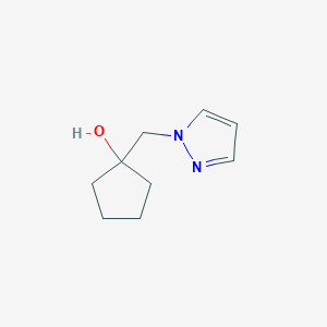 molecular formula C9H14N2O B1444196 1-[(1H-pyrazol-1-yl)methyl]cyclopentan-1-ol CAS No. 1464933-65-0