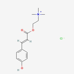 Ethanaminium, 2-((3-(4-hydroxyphenyl)-1-oxo-2-propenyl)oxy)-N,N,N-trimethyl-, chloride