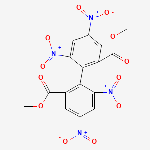 molecular formula C16H10N4O12 B14441972 (1,1'-Biphenyl)-2,2'-dicarboxylic acid, 4,4',6,6'-tetranitro-, dimethyl ester CAS No. 74590-04-8