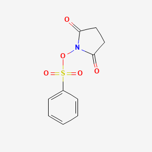 molecular formula C10H9NO5S B14441976 2,5-Pyrrolidinedione, 1-[(phenylsulfonyl)oxy]- CAS No. 73674-58-5