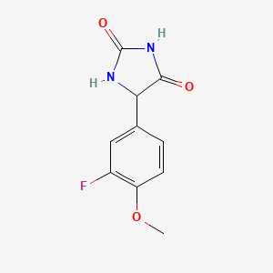 molecular formula C10H9FN2O3 B1444198 5-(3-Fluoro-4-methoxyphenyl)imidazolidine-2,4-dione CAS No. 1494603-44-9