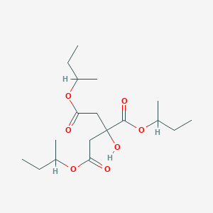 molecular formula C18H32O7 B14441987 1,2,3-Propanetricarboxylic acid, 2-hydroxy-, tris(1-methylpropyl) ester CAS No. 74610-51-8