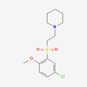 molecular formula C14H20ClNO3S B14441999 Piperidine, 1-(2-((5-chloro-2-methoxyphenyl)sulfonyl)ethyl)- CAS No. 74254-62-9