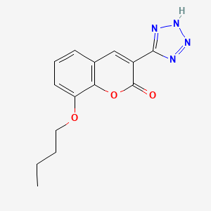 molecular formula C14H14N4O3 B14442004 2H-1-Benzopyran-2-one, 8-butoxy-3-(1H-tetrazol-5-yl)- CAS No. 76239-30-0