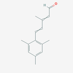 molecular formula C15H18O B14442011 3-Methyl-5-(2,4,6-trimethylphenyl)penta-2,4-dienal CAS No. 75001-23-9