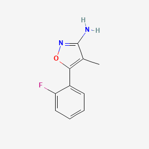 molecular formula C10H9FN2O B1444206 5-(2-フルオロフェニル)-4-メチル-1,2-オキサゾール-3-アミン CAS No. 1472730-27-0