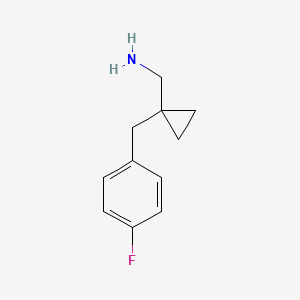 molecular formula C11H14FN B1444208 {1-[(4-Fluorophenyl)methyl]cyclopropyl}methanamine CAS No. 1368784-01-3