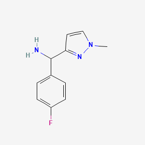 molecular formula C11H12FN3 B1444210 (4-fluorophenyl)(1-methyl-1H-pyrazol-3-yl)methanamine CAS No. 1432680-49-3