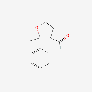 2-Methyl-2-phenyloxolane-3-carbaldehyde