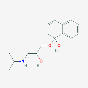 molecular formula C16H23NO3 B14442218 1-{2-Hydroxy-3-[(propan-2-yl)amino]propoxy}-1,2-dihydronaphthalen-1-ol CAS No. 76289-15-1