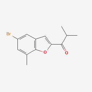 molecular formula C13H13BrO2 B1444224 1-(5-溴-7-甲基-1-苯并呋喃-2-基)-2-甲基丙酮 CAS No. 1432681-76-9
