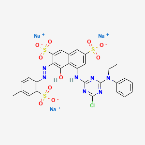 2,7-Naphthalenedisulfonic acid, 4-(4-chloro-6-ethylphenylamino-2-s-triazinylamino)-5-hydroxy-6-(4-methyl-2-sulfophenylazo)-, trisodium salt